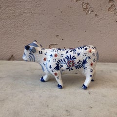 French Faience Cow Desvres, circa 1910