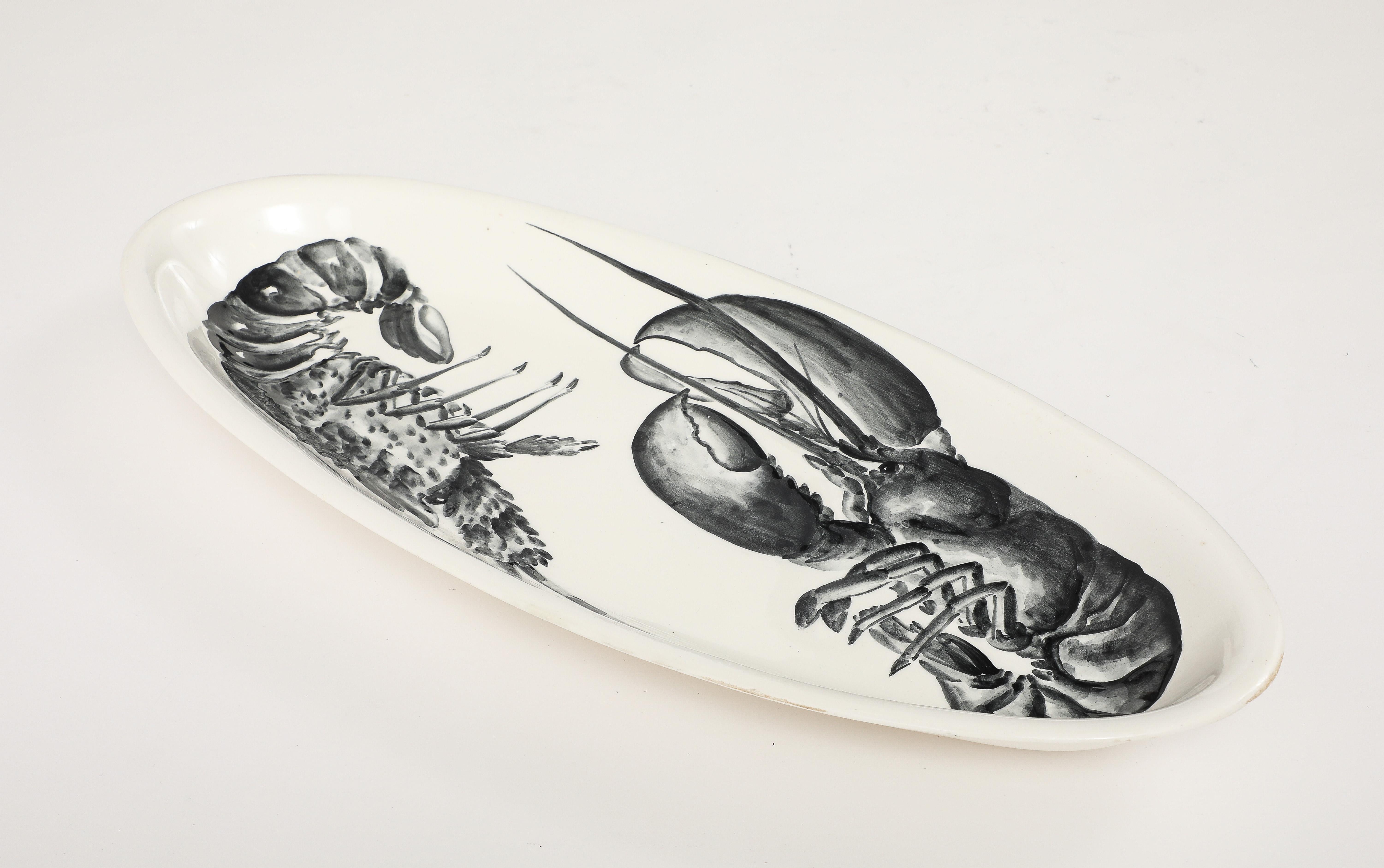 Französische Fayence d' Avrit Hummer-Platte (Keramik) im Angebot