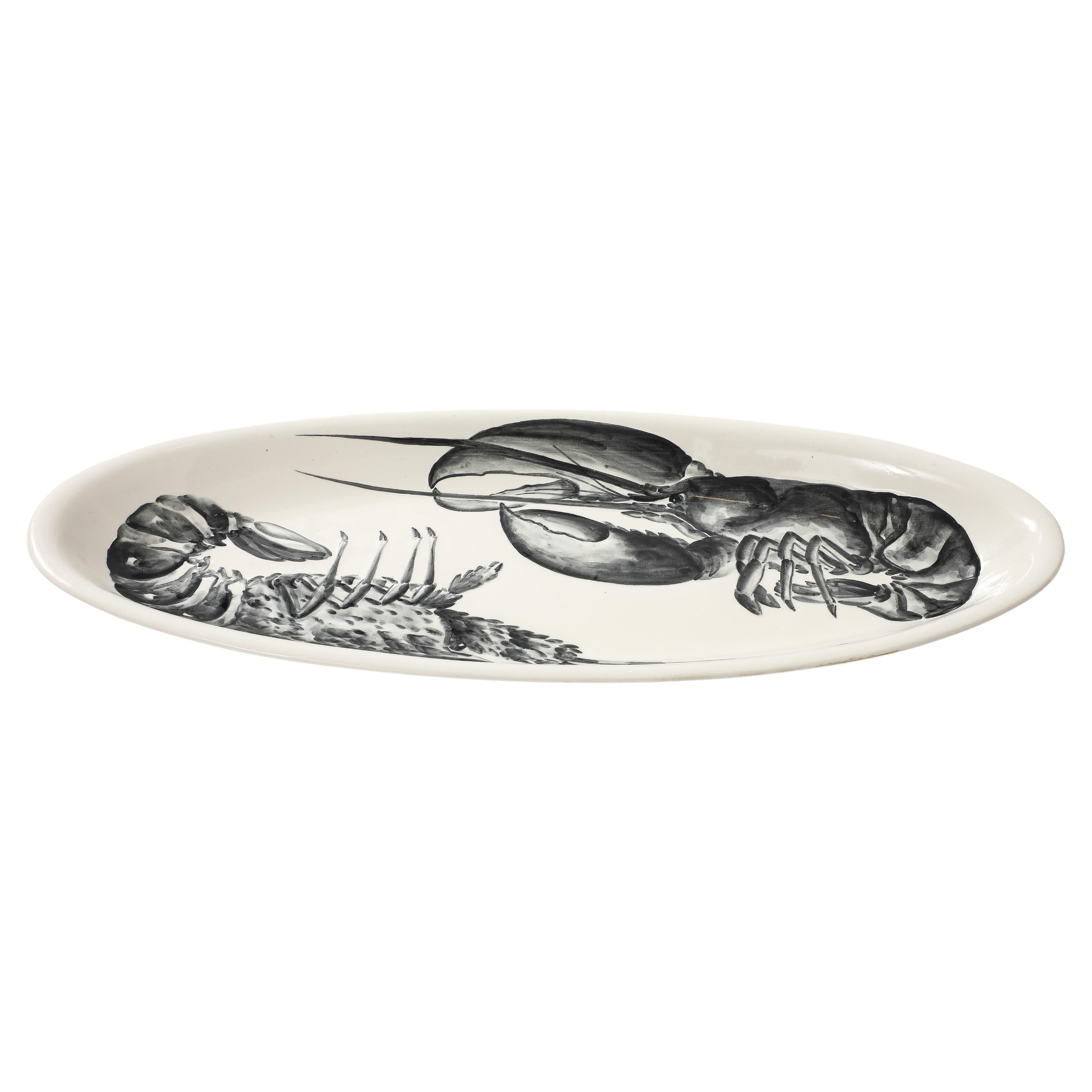 Französische Fayence d' Avrit Hummer-Platte im Angebot