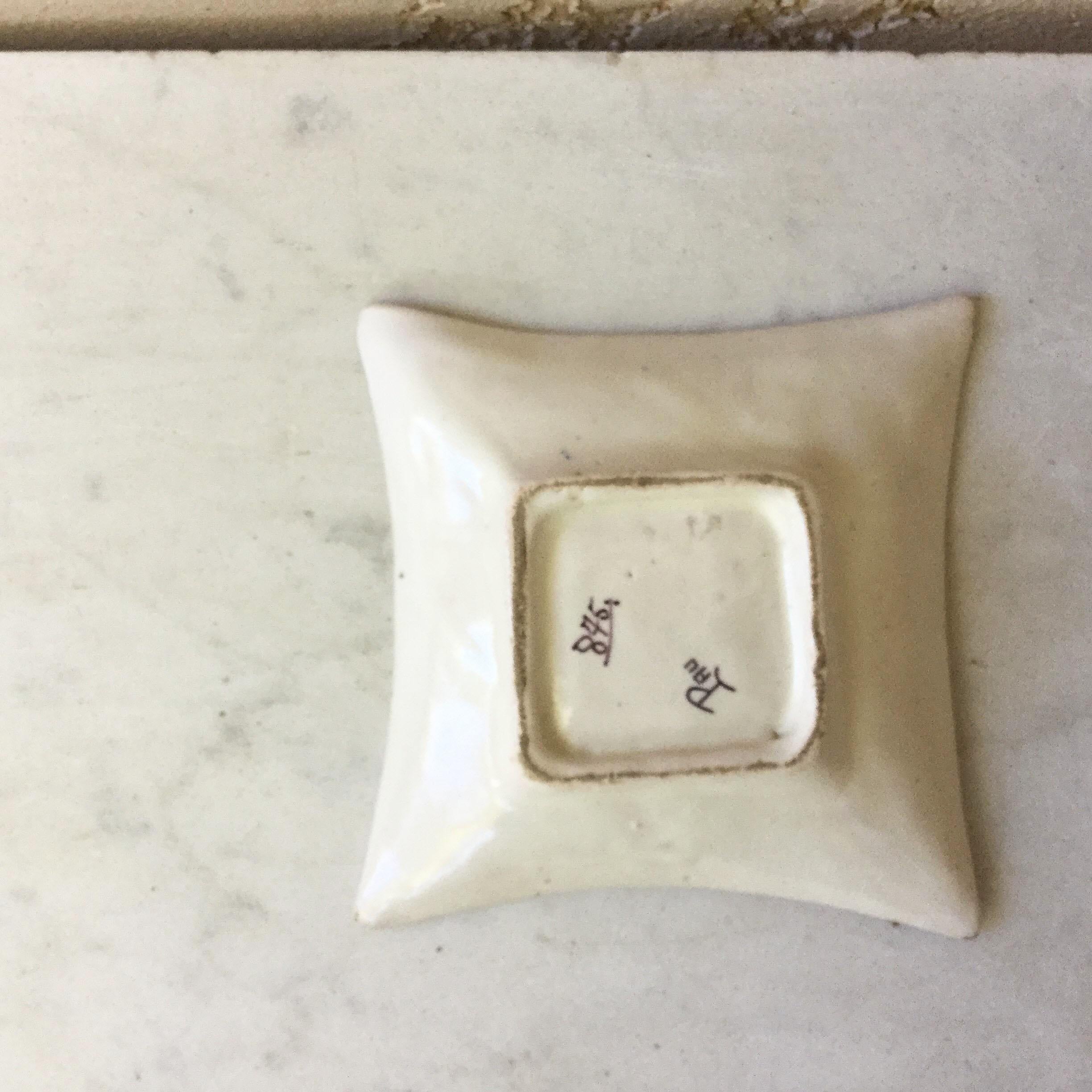 French Faience Diamond Pin Tray Desvres In Good Condition In Austin, TX