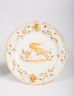 Pair Antique French Faience Dishes Hand Painted Circa 1780