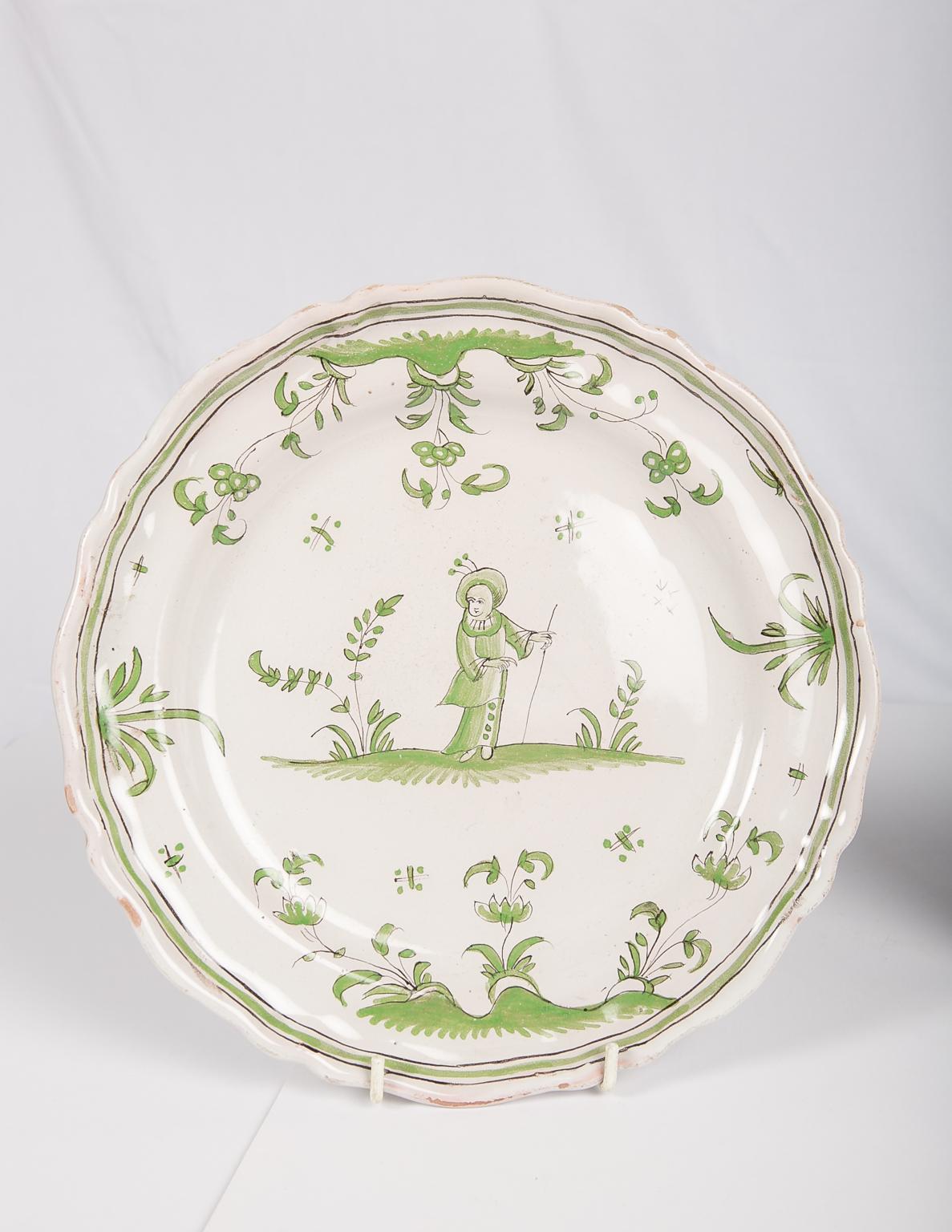 Late 18th Century French Faience Dishes or Plates Made circa 1780 For Sale