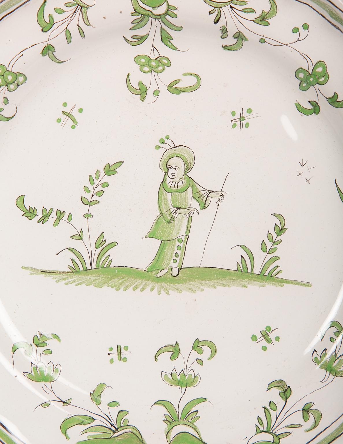 French Faience Dishes or Plates Made circa 1780 For Sale 2