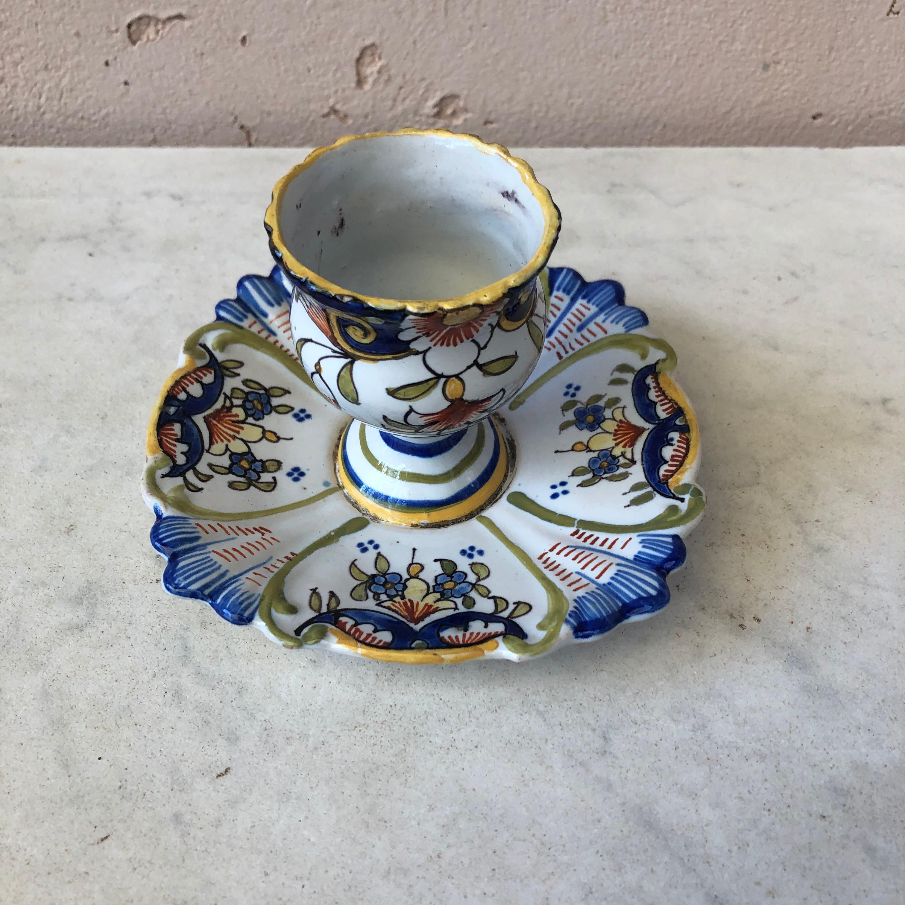 Rustic French Faience Egg Cup, circa 1900