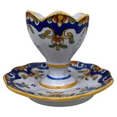 Vintage French Faience Egg Cup, circa 1900
