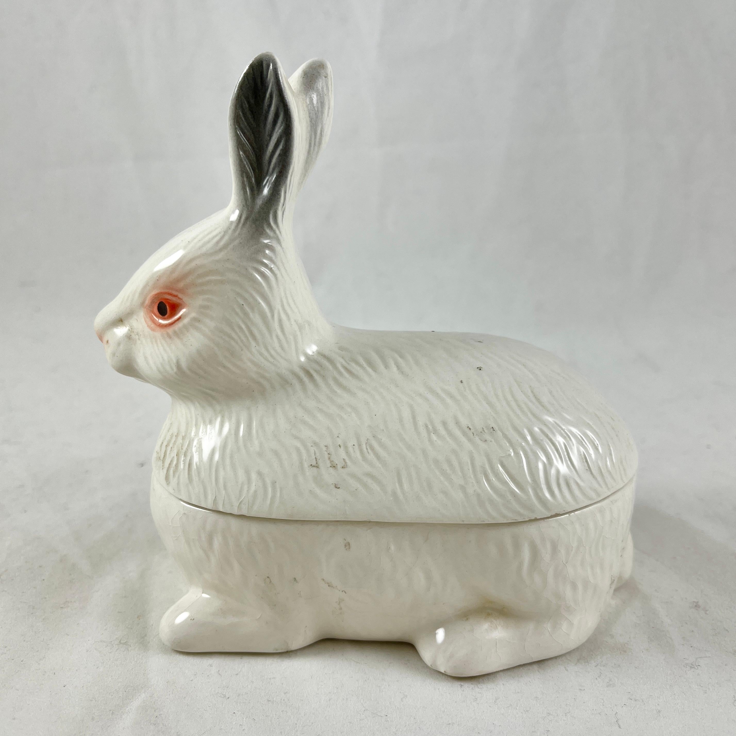 French Faience Figural Rabbit Pâté Terrine, Michel Caugant For Sale 4