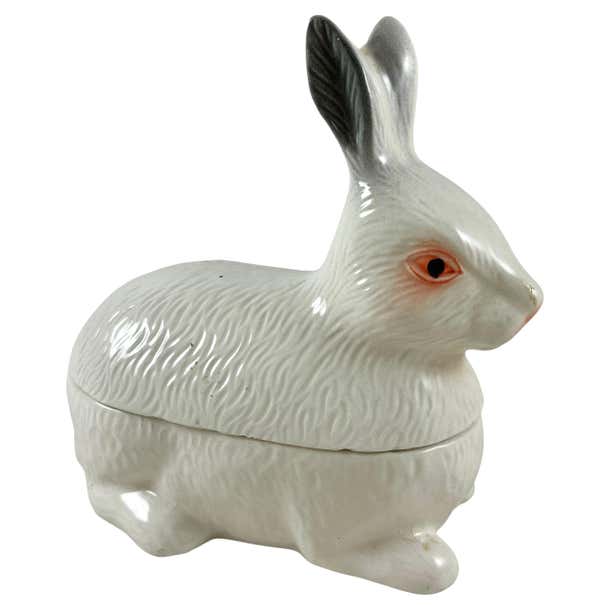 Michel Caugant Rabbit French Faience Figural Rabbit Pâté Terrine, Michel Caugant For Sale at ...