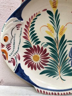 French Faience Fish Plate Quimper circa 1960