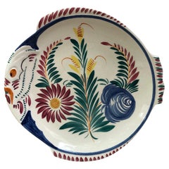 Piatto da pesce in faience francese Quimper 1960 circa