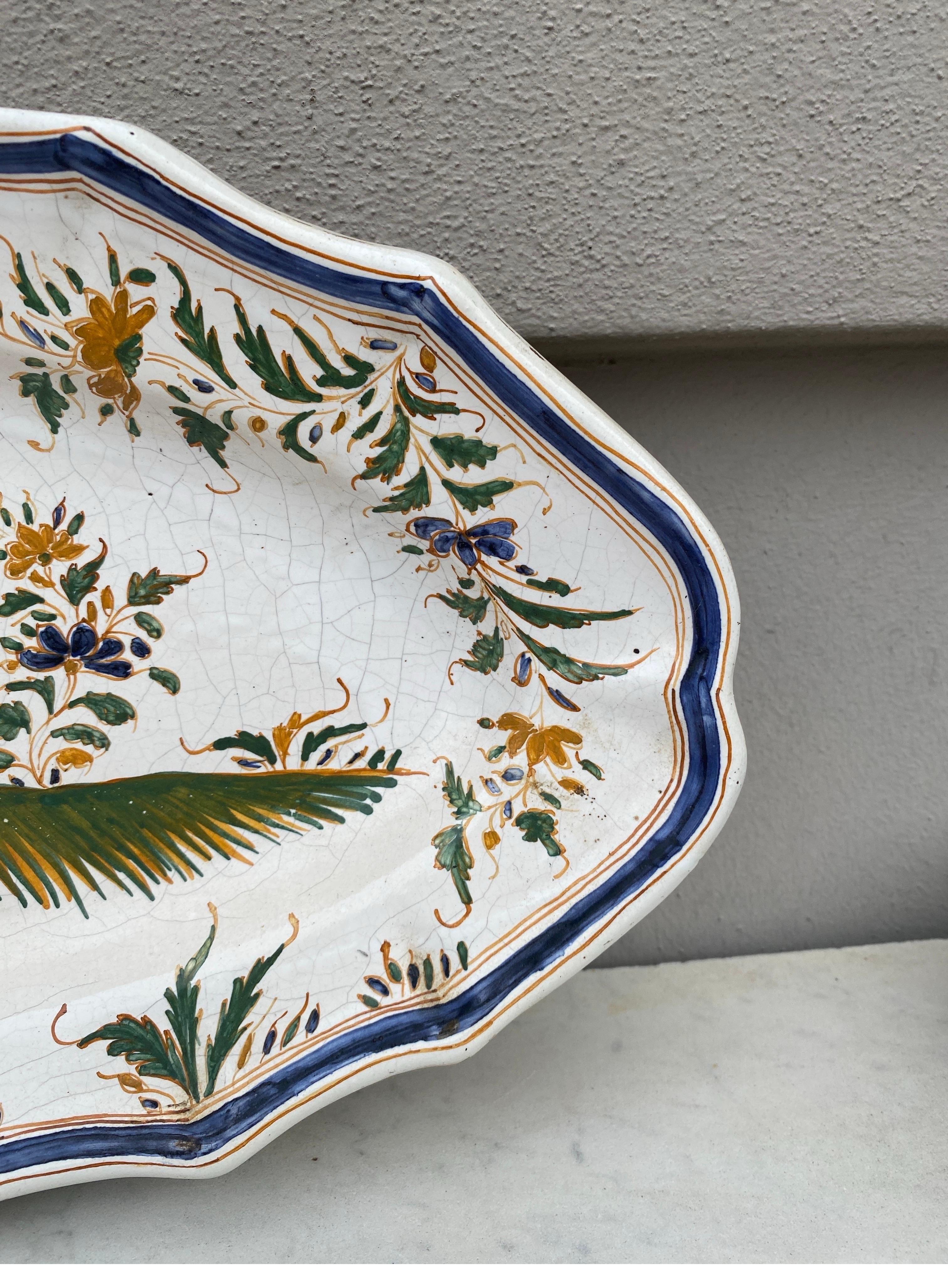 Ceramic French Faience Fish Platter Moustiers Style Circa 1950