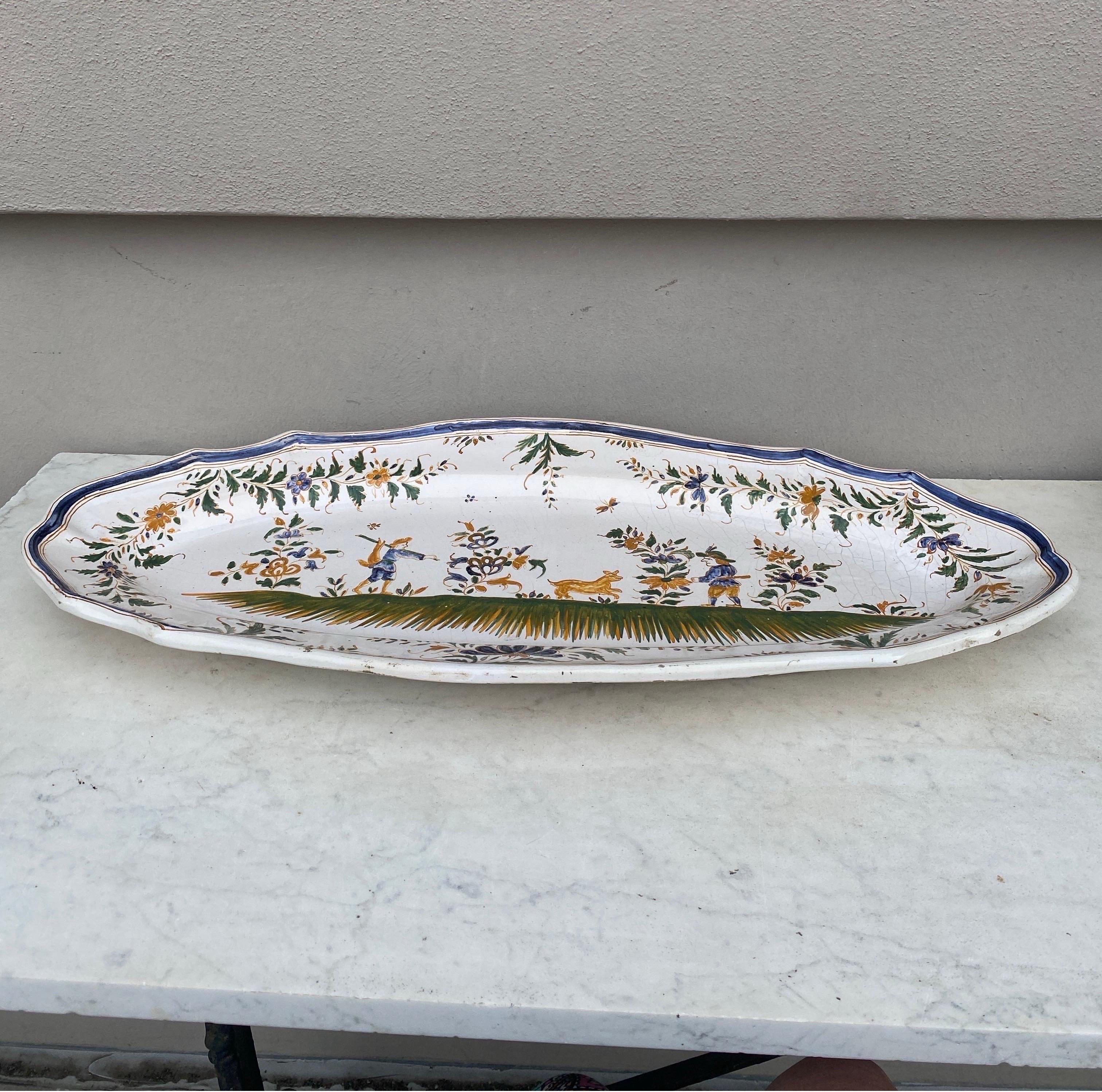 French Faience Fish Platter Moustiers Style Circa 1950 1