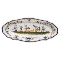 French Faience Fish Platter Moustiers Style Circa 1950