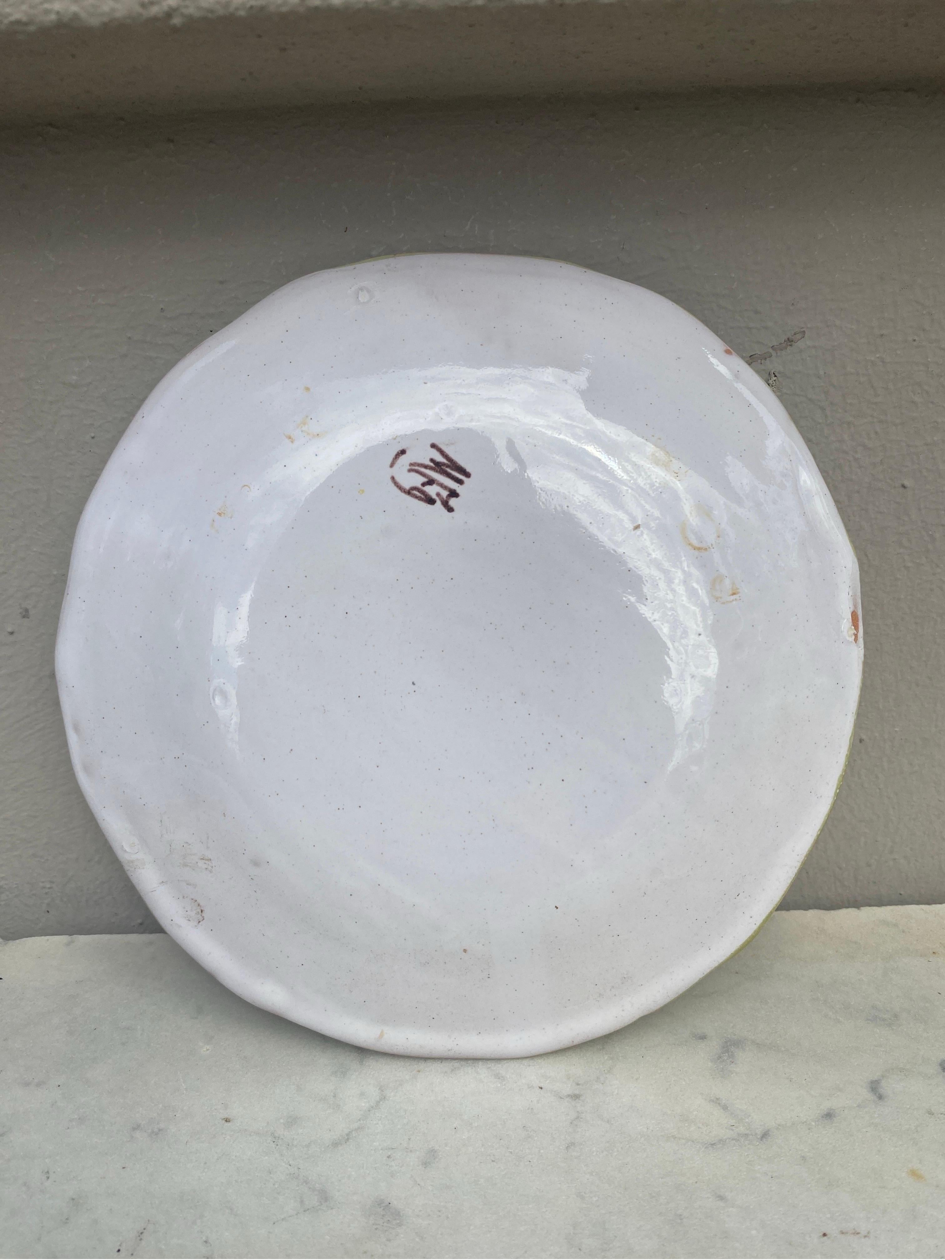 French Faience Flowers Plate Moustiers Style In Good Condition In Austin, TX