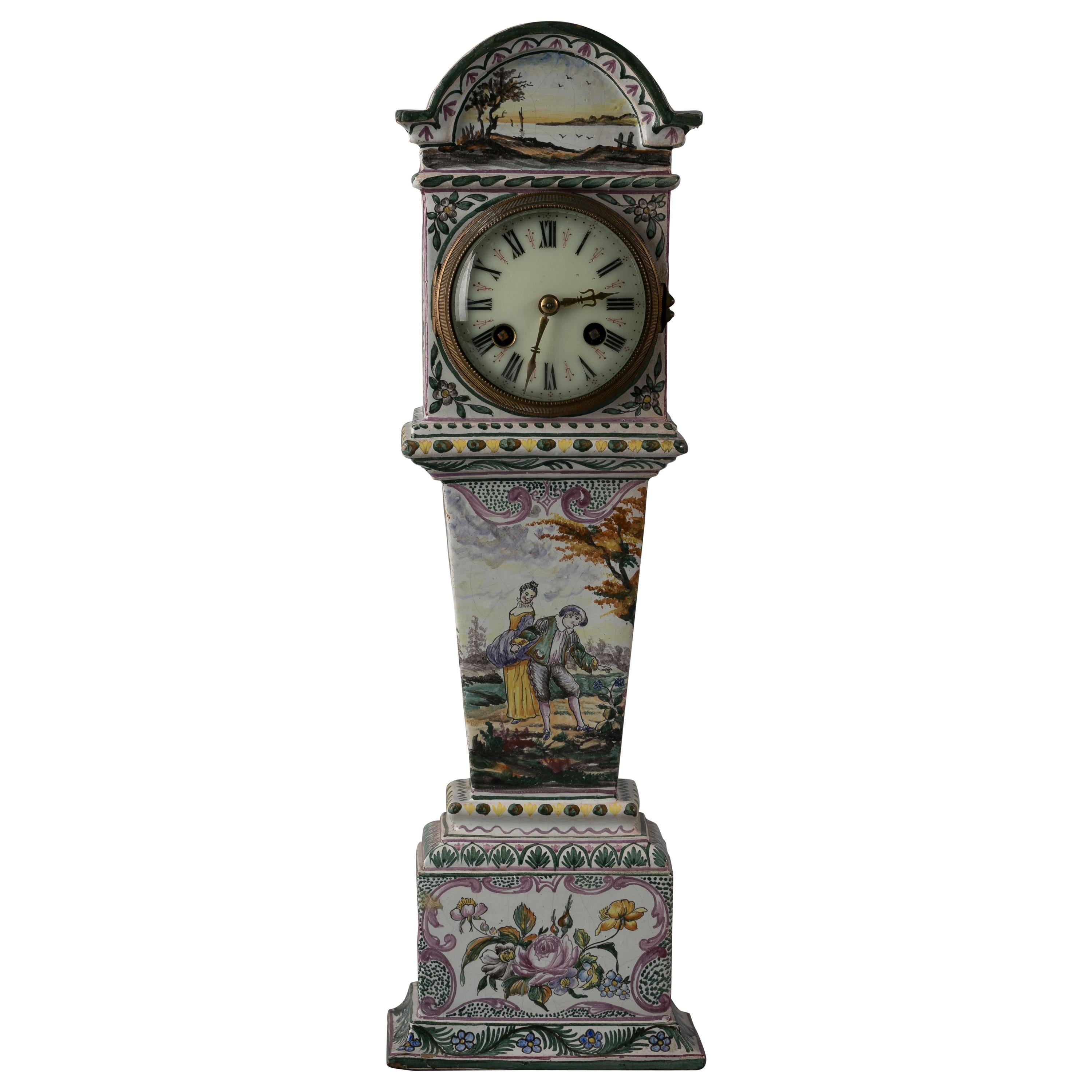 French Faience "Grandfather Clock", circa 1875