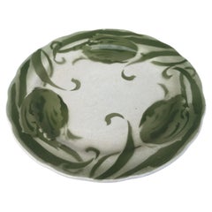 French Faience Green Tulip Plate Choisy Le Roi