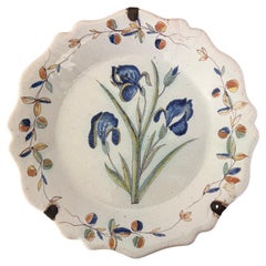French Faience Hand Painted Plate, c. 1890's