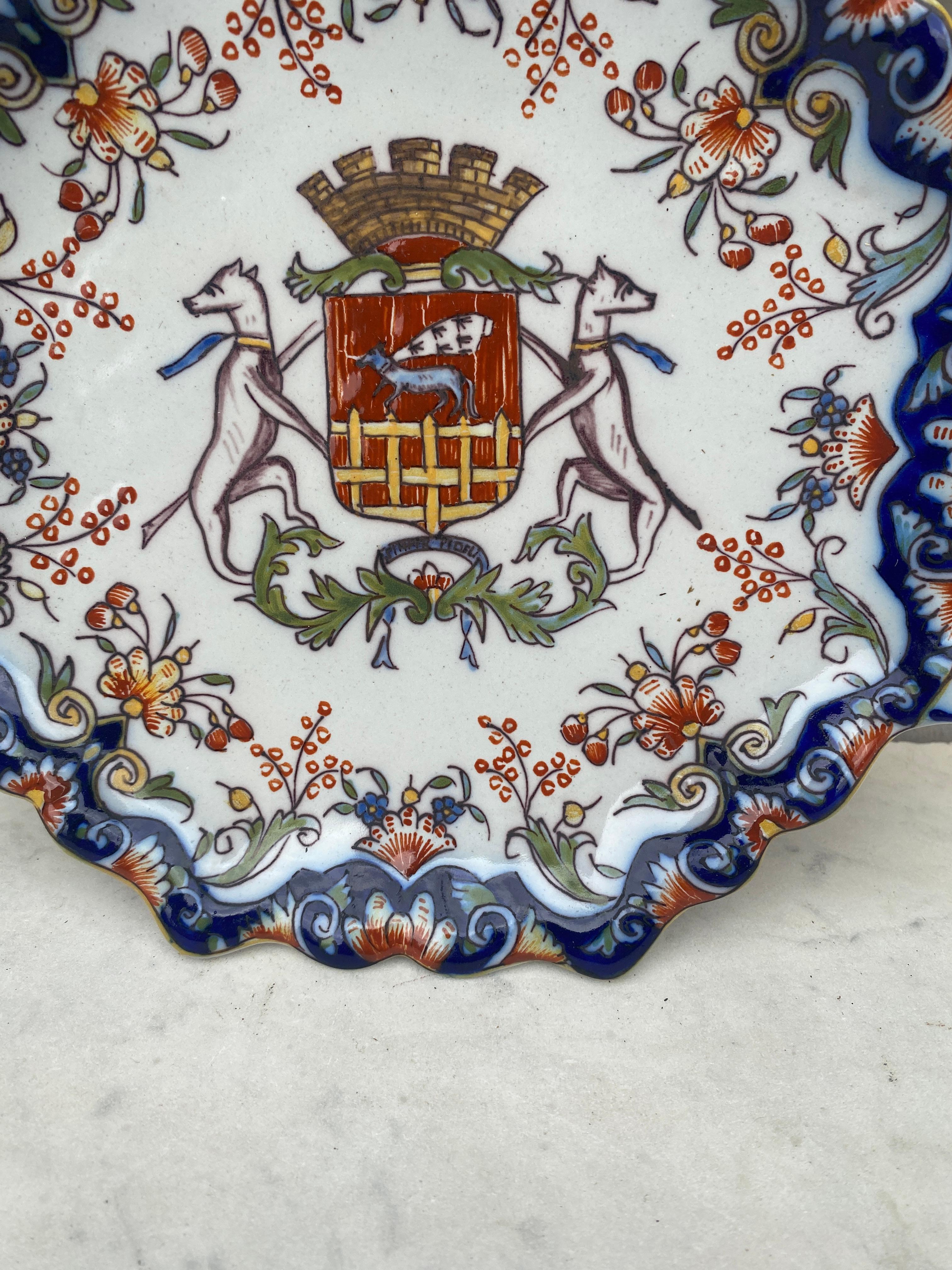 Early 20th Century French Faience Handled Platter Desvres, circa 1900 For Sale
