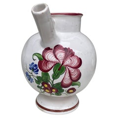 Jarra de loza francesa con asas Circa 1950