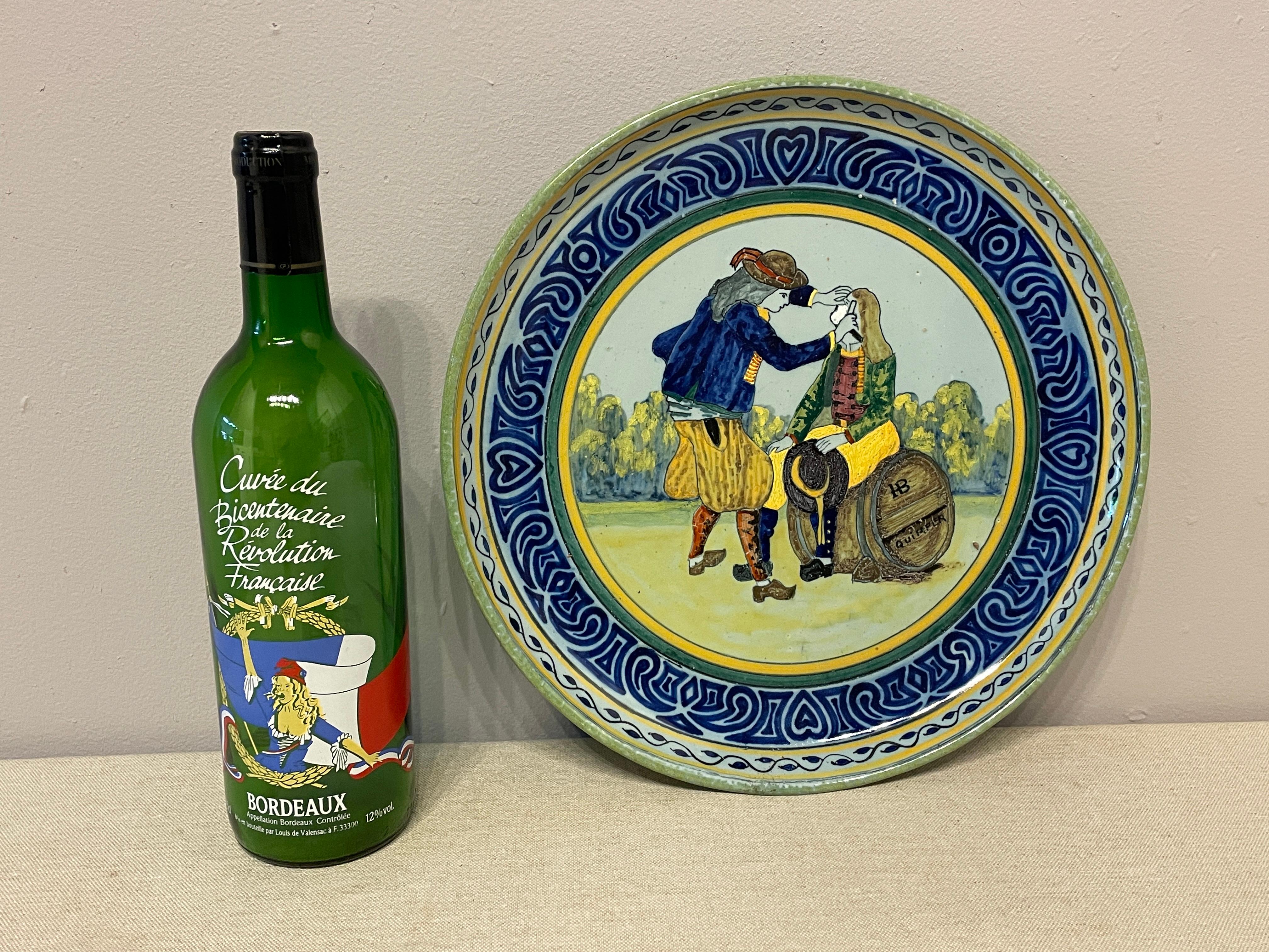 French Faience HB Quimper Platter In Good Condition For Sale In Winter Park, FL