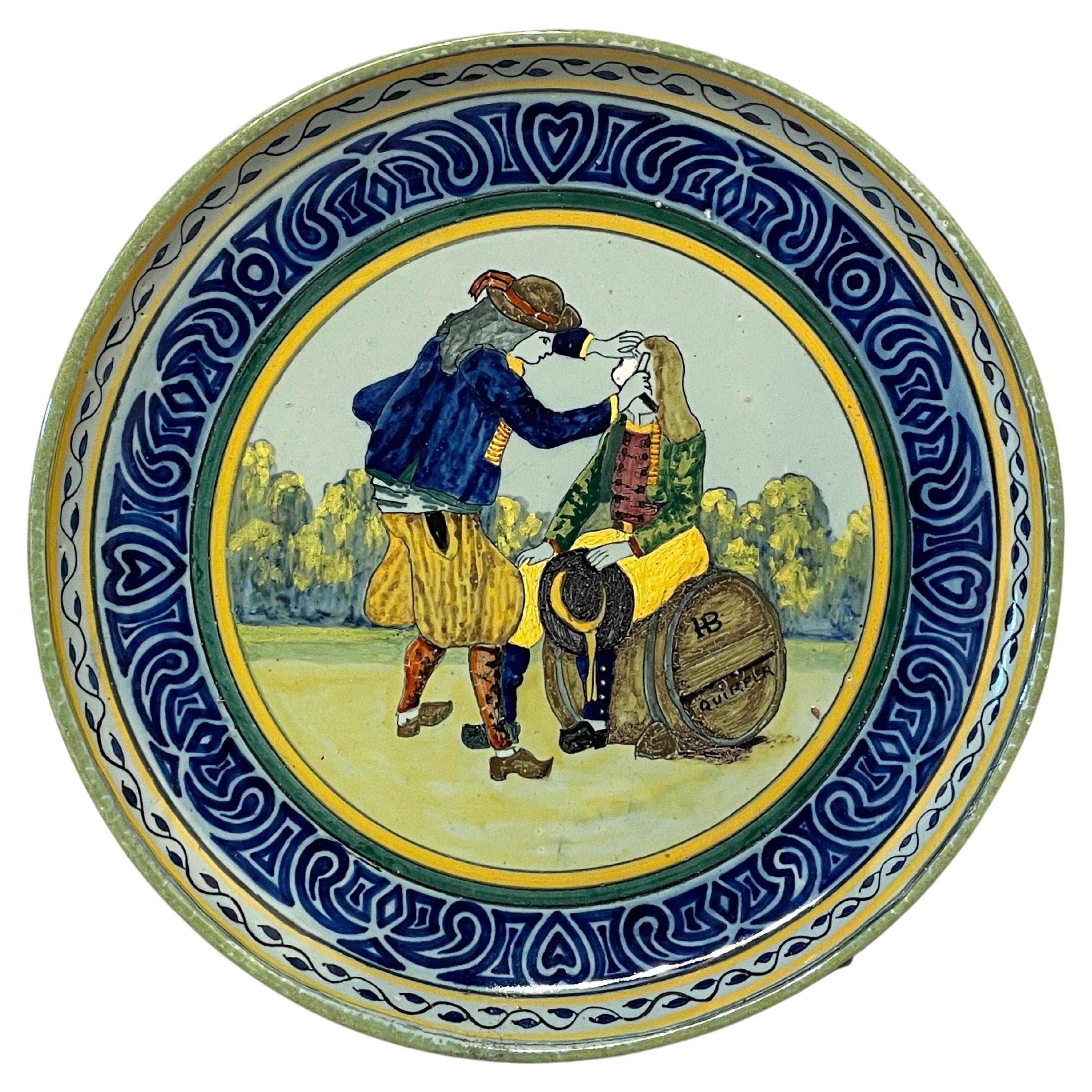 Plato Quimper HB de loza francesa en venta