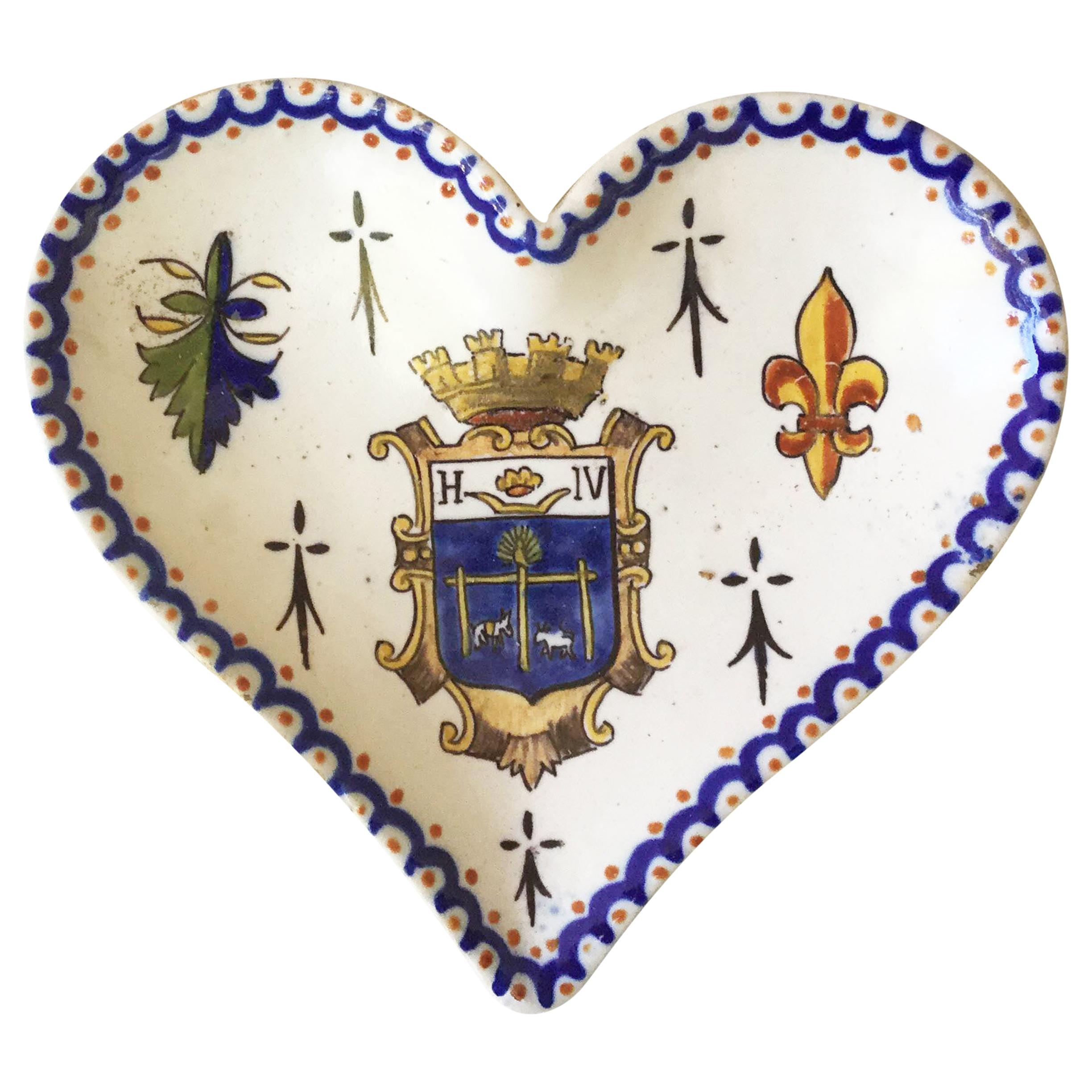 French Faience Heart Platter, circa 1910