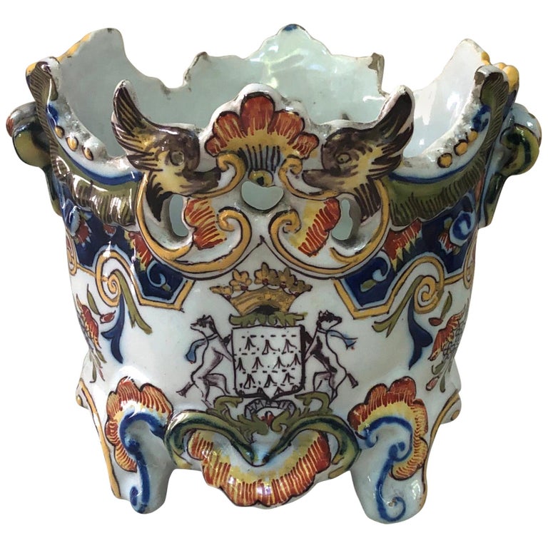 French Faience Jardinière Cache Pot Desvres, circa 1900 For Sale at 1stDibs