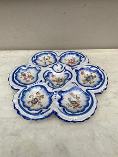 French Faience Oyster Plate Alfred Renoleau Angouleme, circa 1890