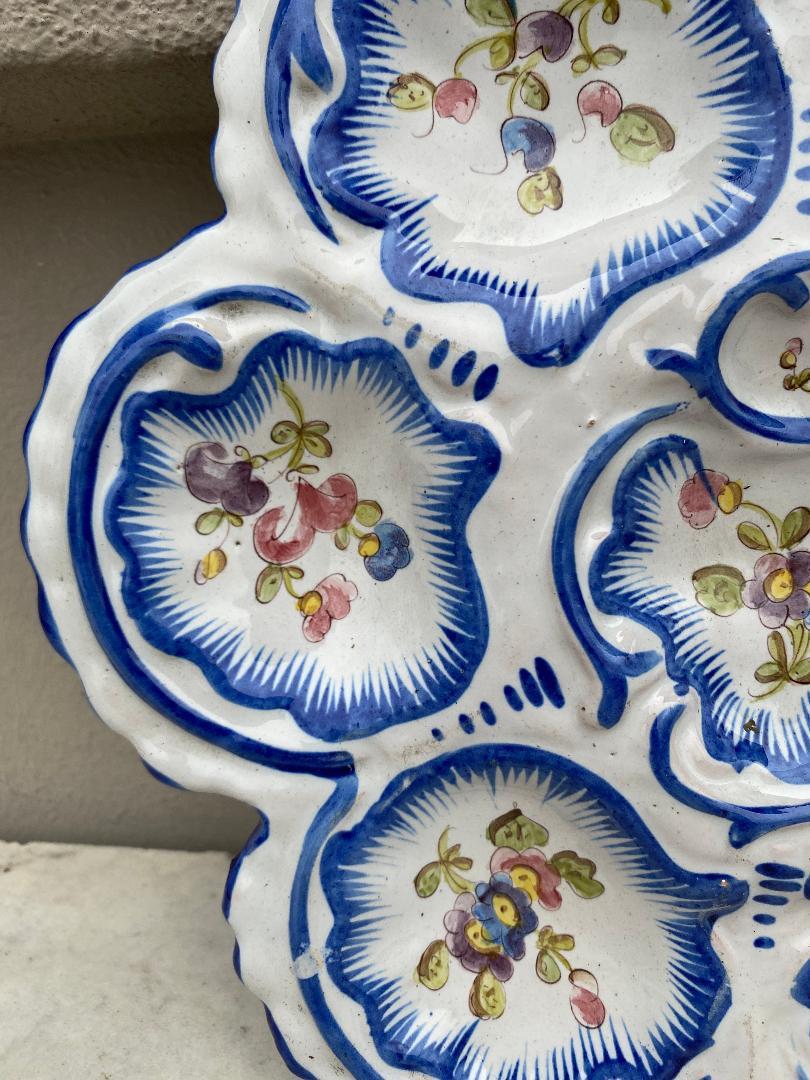 Country French Faience Oyster Plate Alfred Renoleau Angouleme, circa 1890 For Sale