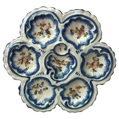 Französischer Fayence-Austernteller Alfred Renoleau Angouleme, um 1890