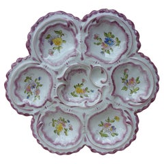 French Faience Oyster Plate Alfred Renoleau Angouleme