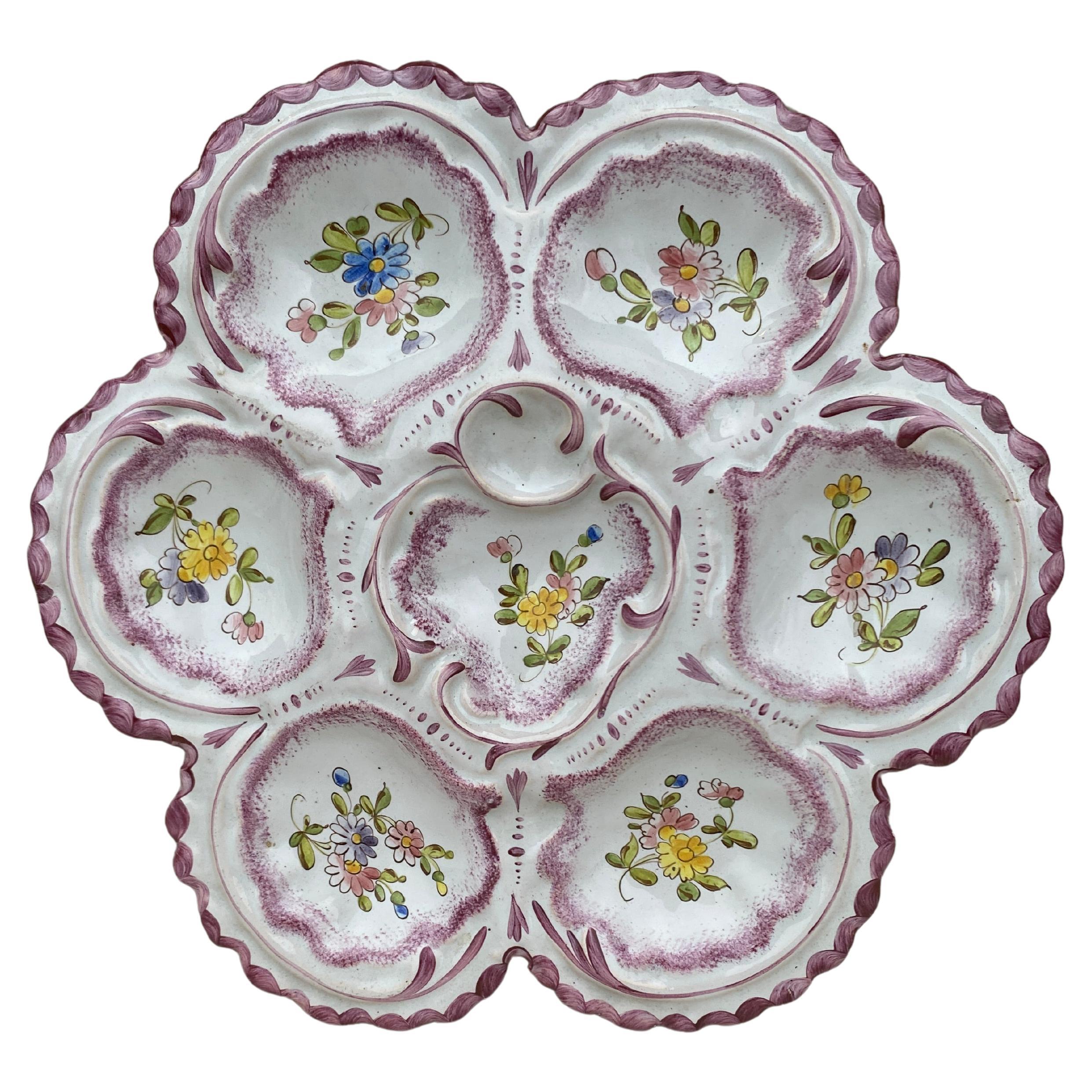 French, Faience Oyster Plate Alfred Renoleau Angouleme For Sale