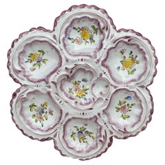 French, Faience Oyster Plate Alfred Renoleau Angouleme