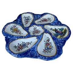 French Faience Oyster Plate circa 1920