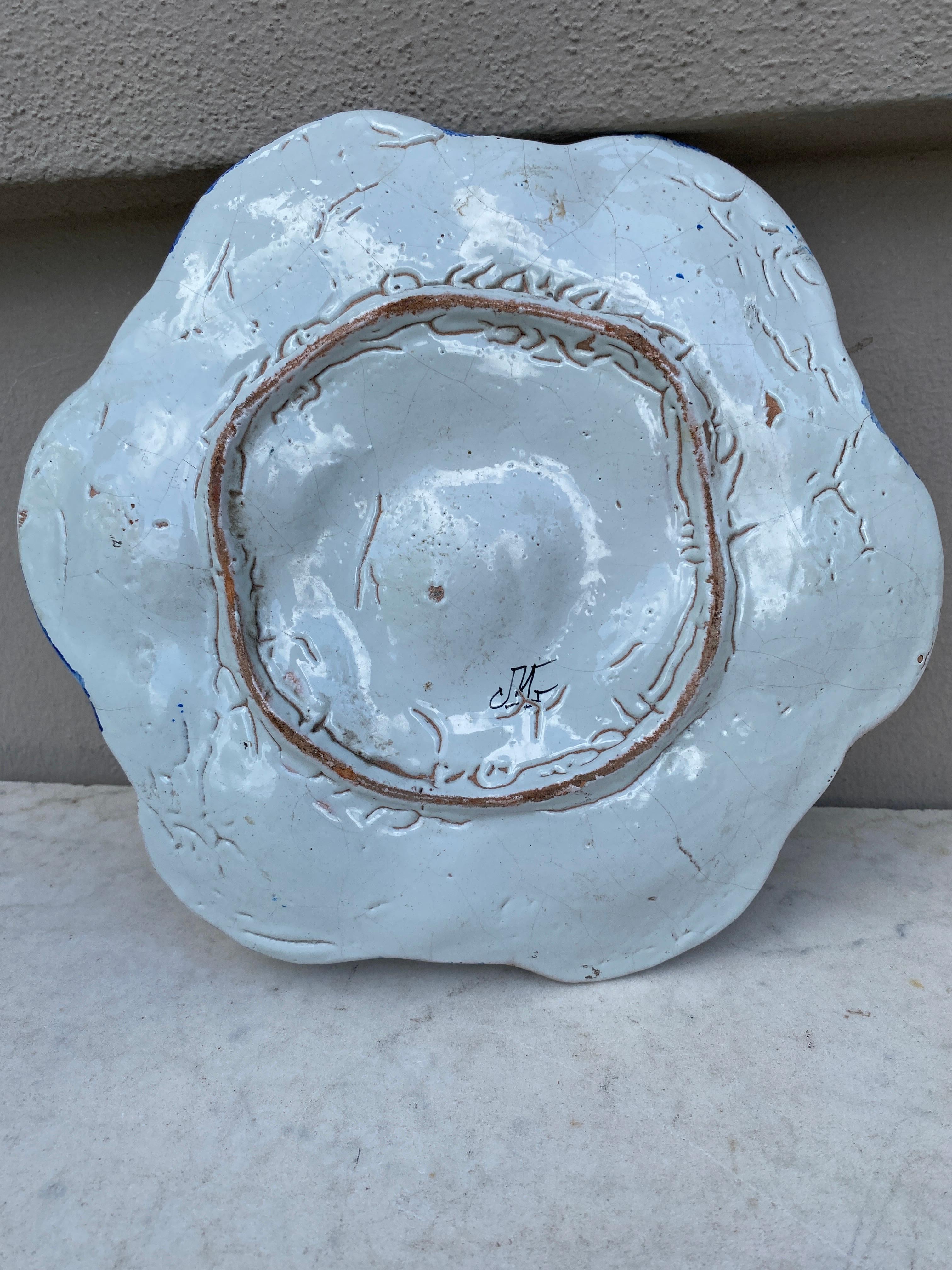 Early 20th Century French Faience Oyster Plate circa 1920 For Sale