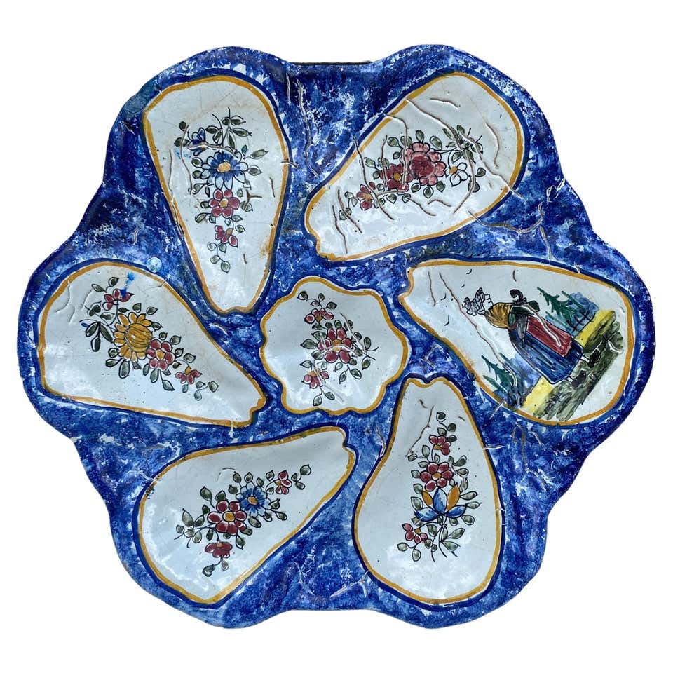French Faience Nautical Pattern Plate, circa 1900 For Sale at 1stDibs
