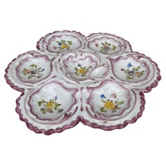 French, Faience Oyster Plate Alfred Renoleau Angouleme