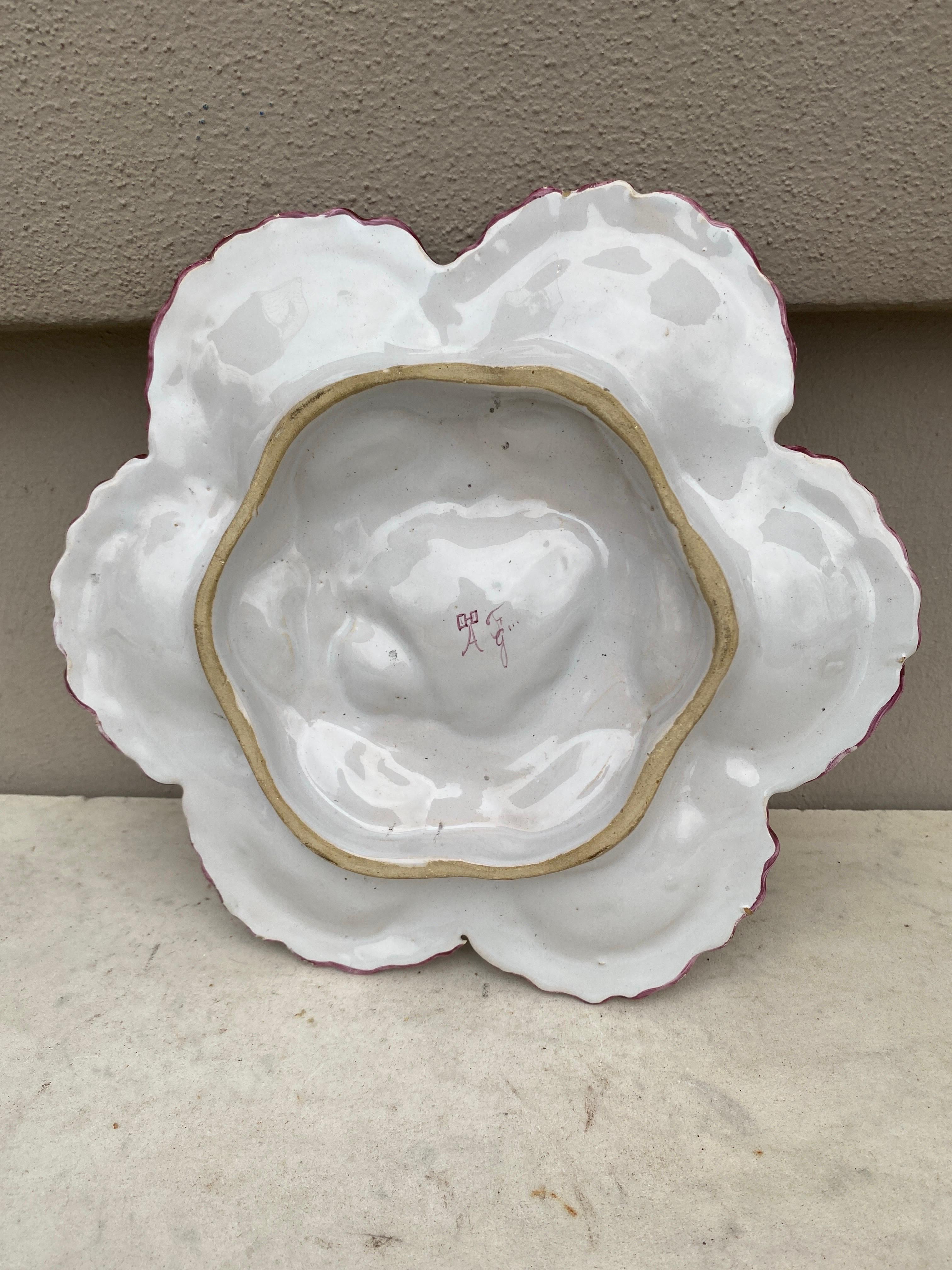 French Provincial French, Faience Oyster Plate Alfred Renoleau Angouleme