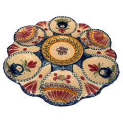 French Faience Oyster Plate Henriot Quimper, circa 1930