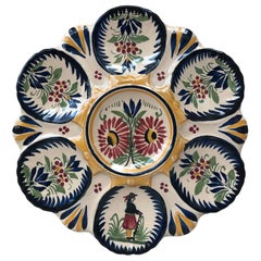 French Faience Oyster Plate Henriot Quimper, circa 1930