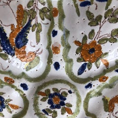 French Faience Oyster Plate Moustiers Style, circa 1940