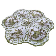 French Faience Oyster Plate Moustiers Style, circa 1940