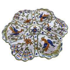 French Faience Oyster Plate Moustiers Style, circa 1940