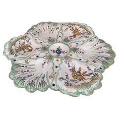 French Faience Oyster Plate Moustiers Style, circa 1940