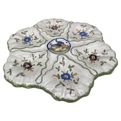 French Faience Oyster Plate Moustiers Style, circa 1940