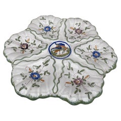 French Faience Oyster Plate Moustiers Style, circa 1940