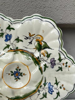 French Faience Oyster Plate Moustiers Style, circa 1940
