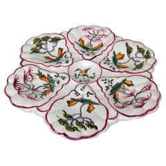 French Faience Oyster Plate Moustiers Style, circa 1940