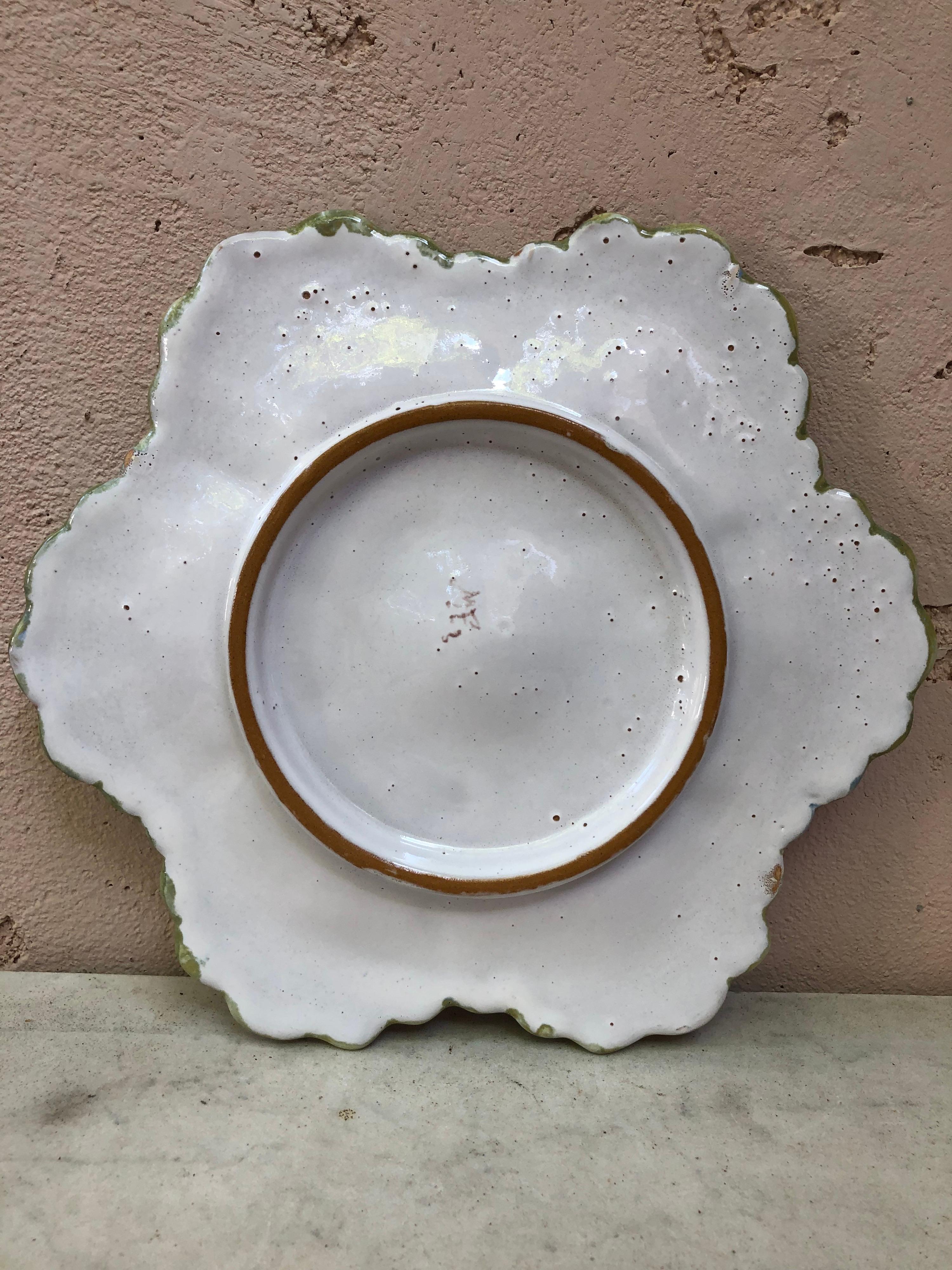 Mid-20th Century French Faience Oyster Plate Moustiers Style, circa 1940