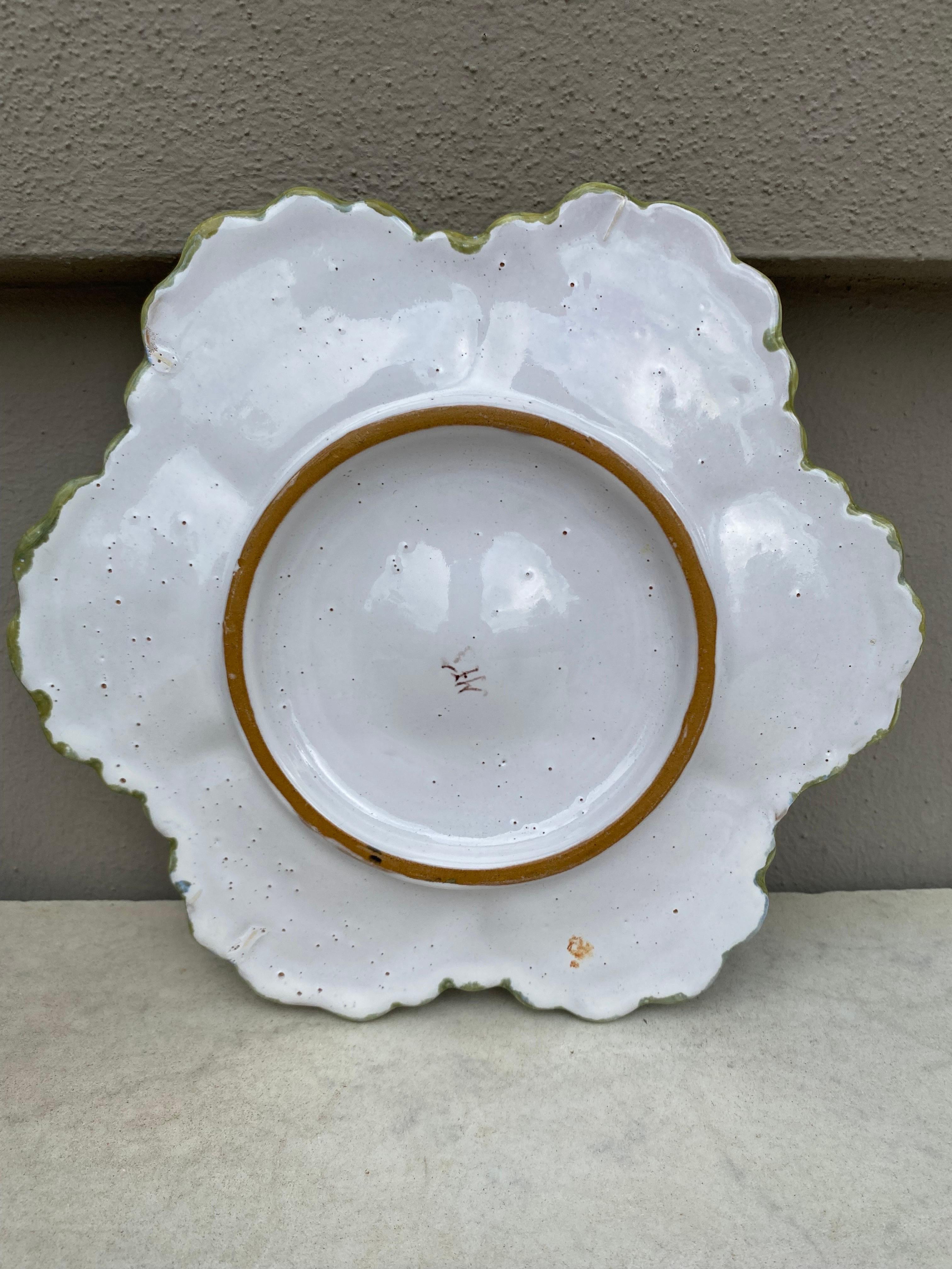 Mid-20th Century French Faience Oyster Plate Moustiers Style, circa 1940