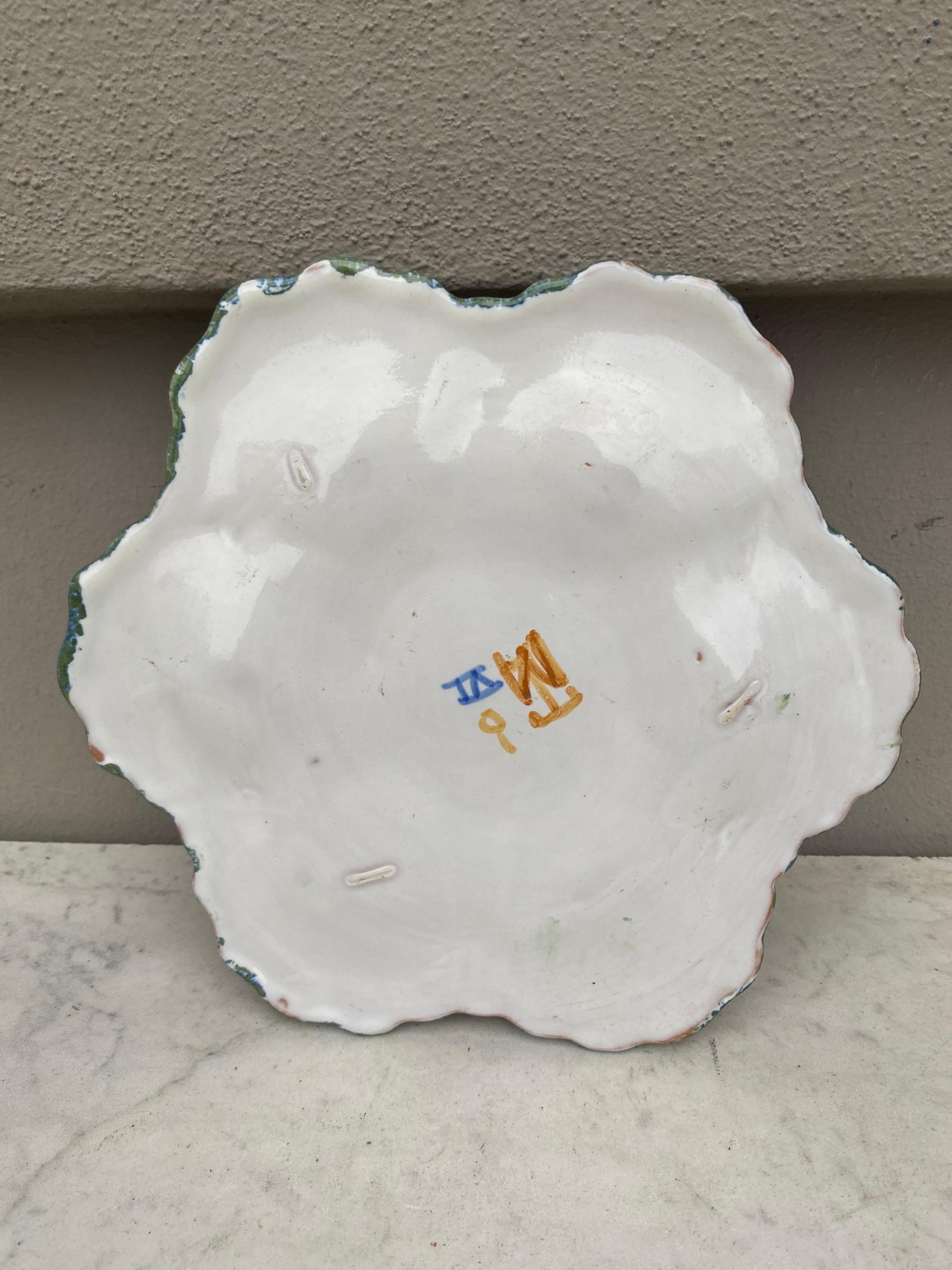 Mid-20th Century French Faience Oyster Plate Moustiers Style, circa 1940